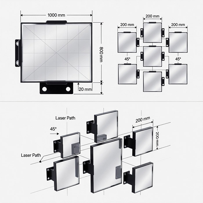 Зеркала разных размеров для отражения лучей